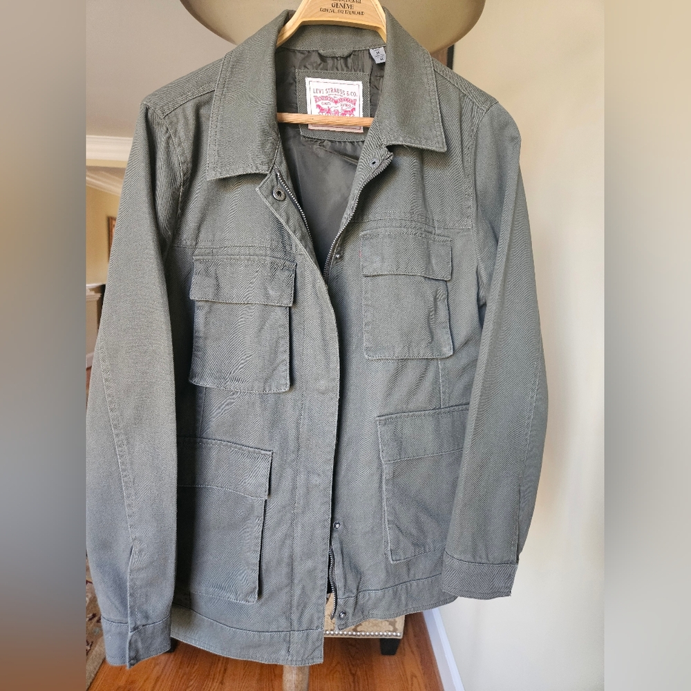 NWOT Levi Strauss & Company Women's Safari Denim Olive Green Utility Jacket - Picture 16 of 16
